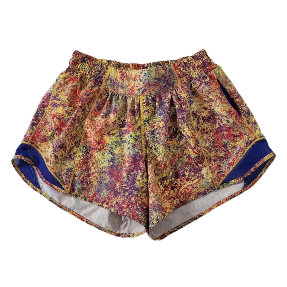 LULULEMON Hotty Hot Short 4" Size 4 Tall Seawheeze 2019 Woodland Sprint Multi